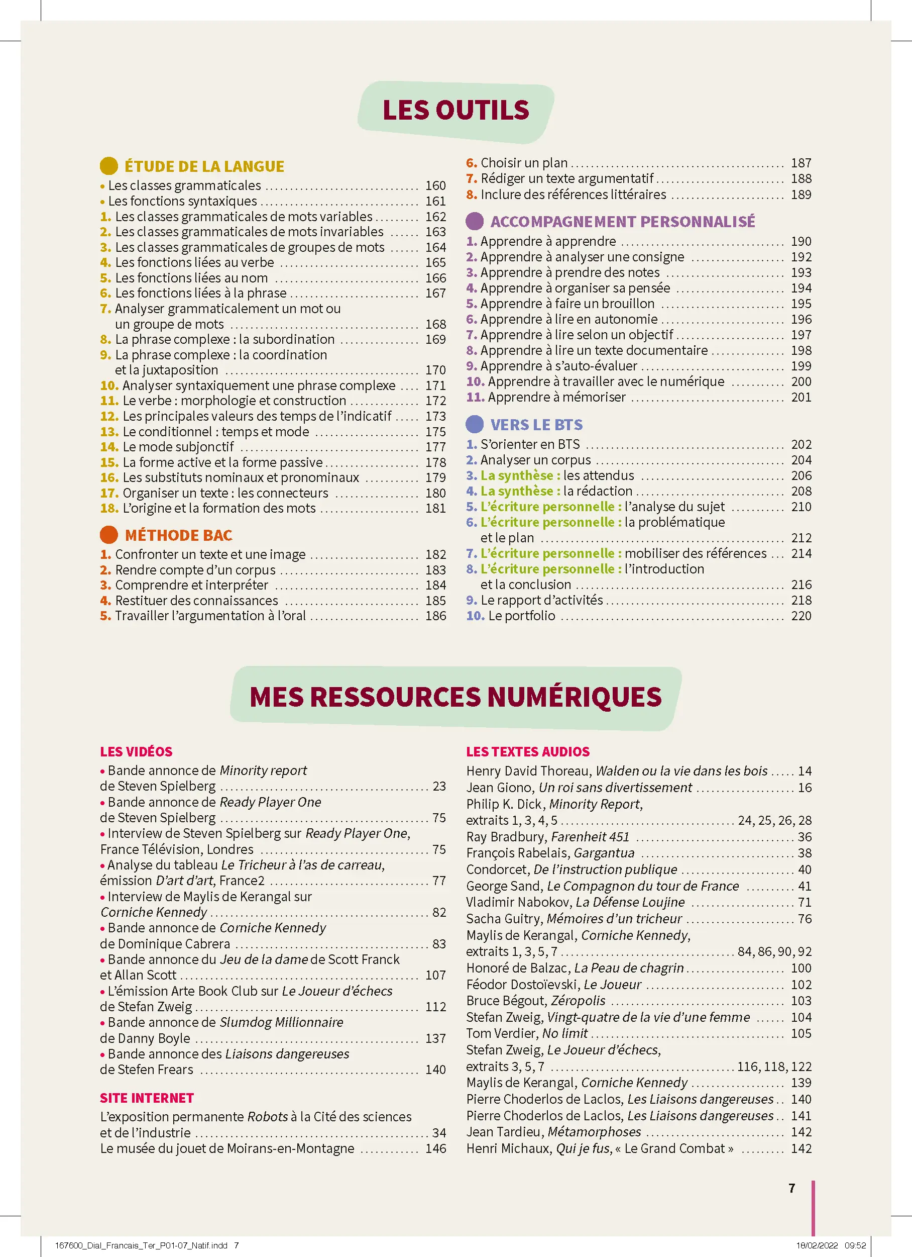 Français - Tle Bac Pro - Cahier de cours et d'activités - Coll. Dialogues - Livre + licence numérique i-Manuel 2.0 - 9782091676005 - Ressouces Numériques Page 1