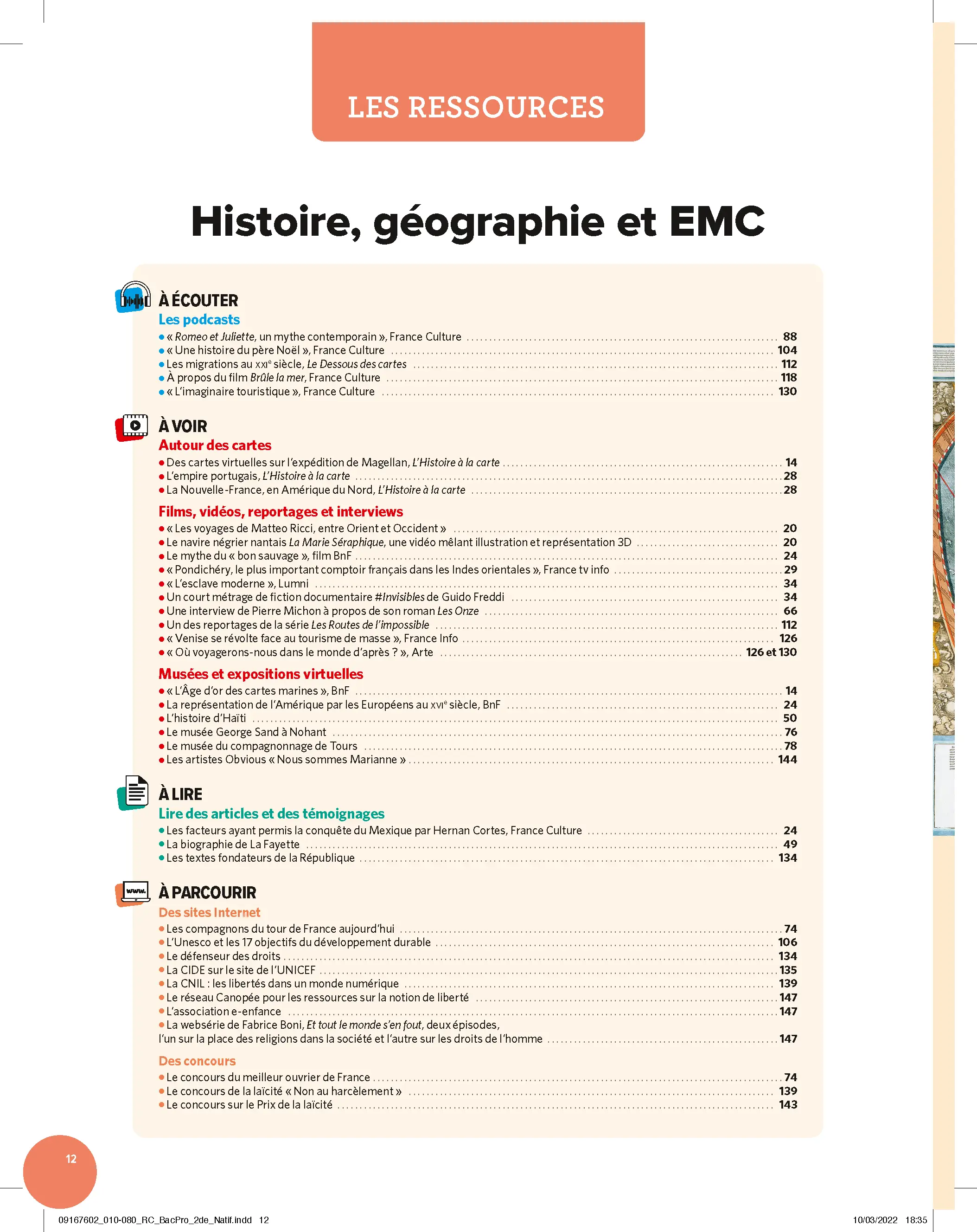 Français - Histoire-Géographie-EMC - Tome Unique - 2de Bac Pro - Coll. Nouveaux Regards Croisés - Livre + licence numérique i-Manuel 2.0 - 9782091676029 - Ressouces Numériques Page 1