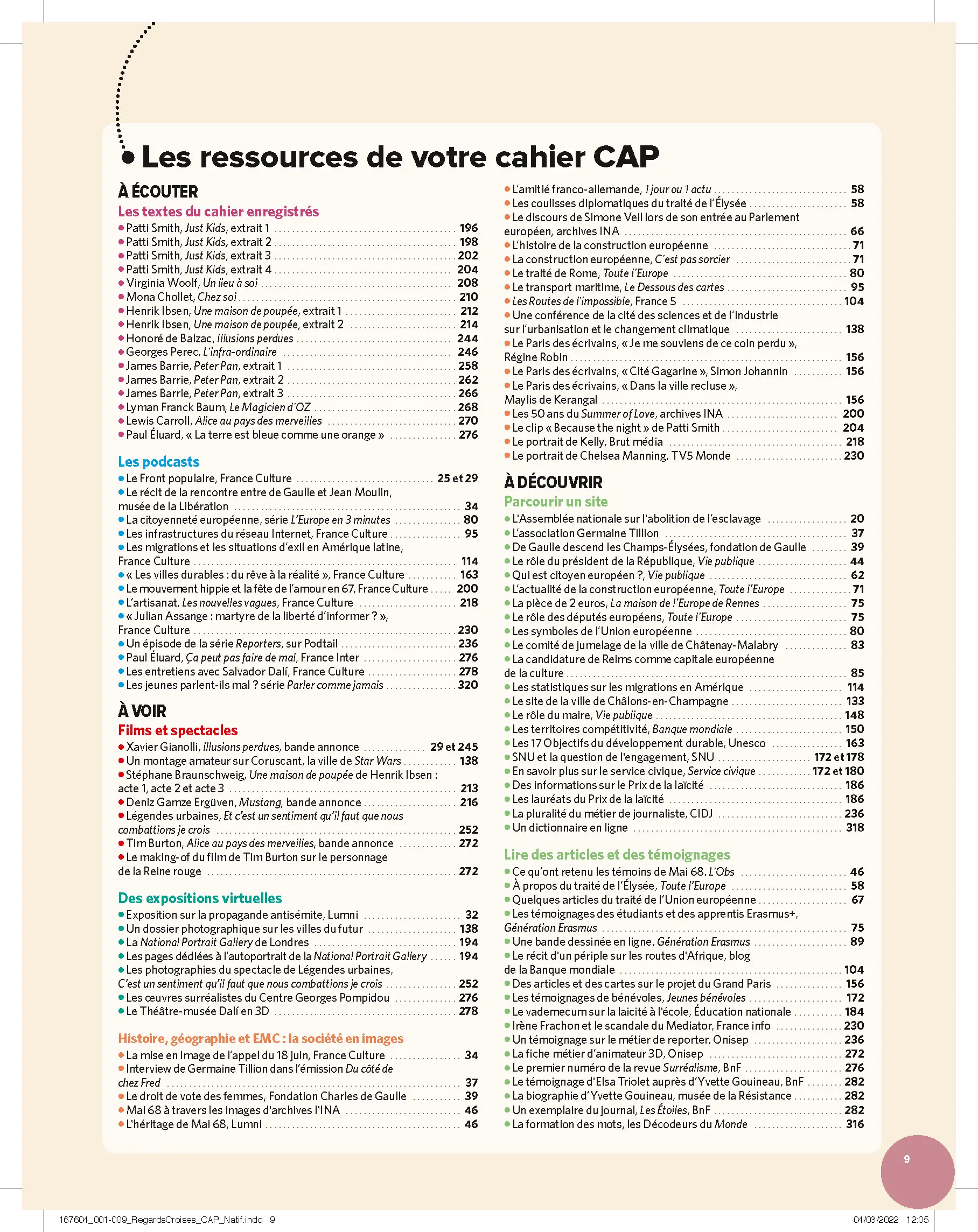 Français - Histoire-Géographie - EMC - Tome Unique - CAP - Coll. Nouveaux Regards Croisés - Livre + licence numérique i-Manuel 2.0 - 9782091676043 - Ressouces Numériques Page 1