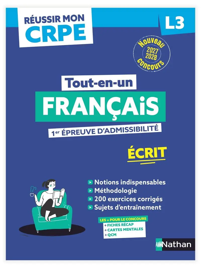 Réussir mon CRPE Français 1e épreuve d'admissibilité L3 écrit 2027 - Livre de pédagogie - 9782095066956