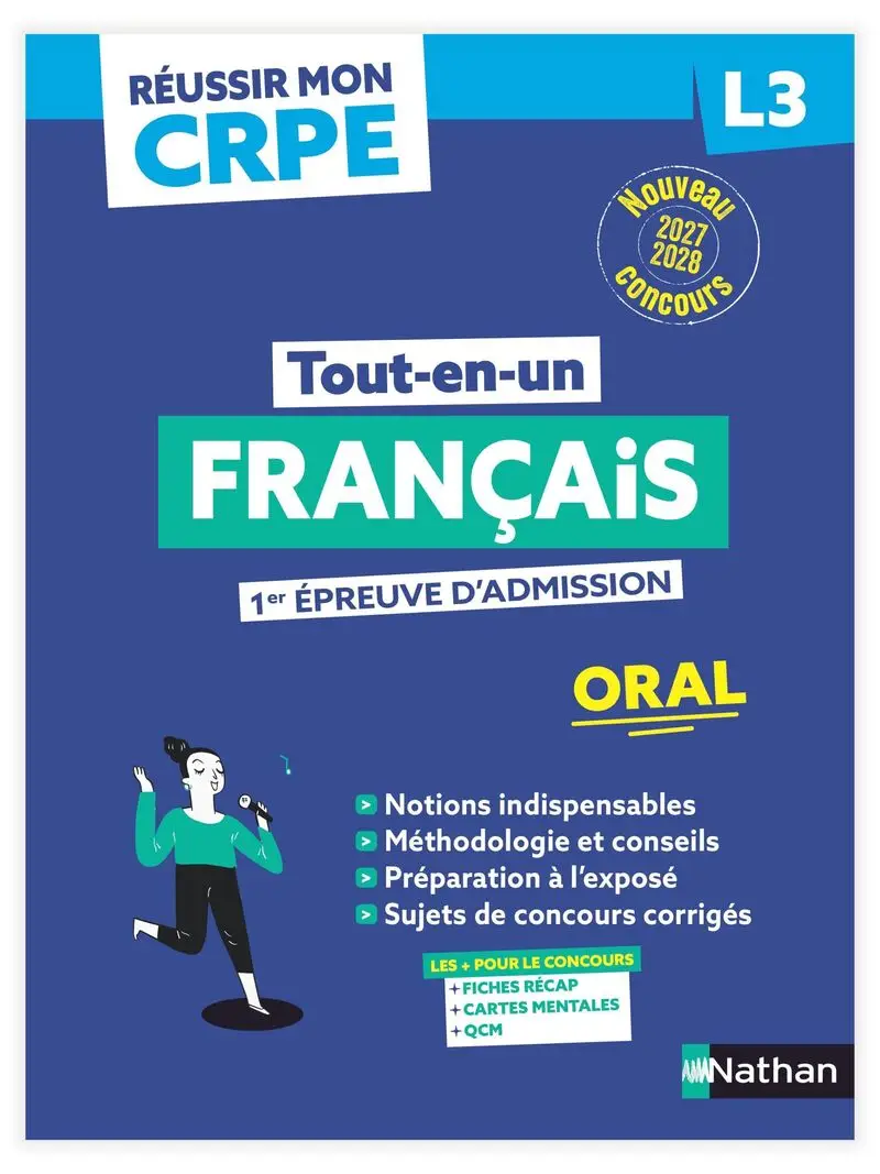 Réussir mon CRPE - Français Admission concours L3 oral 2027-2028 - Livre de pédagogie - 9782095071301