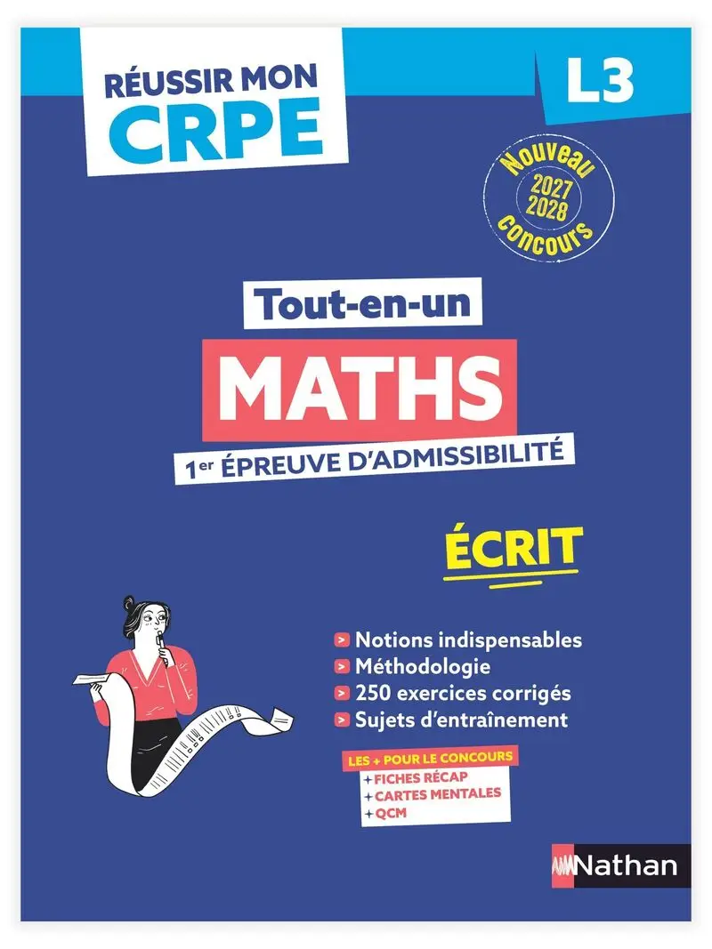 Réussir mon CRPE Maths 1e épreuve d'admissibilité L3 écrit 2027 - Livre de pédagogie - 9782095066963