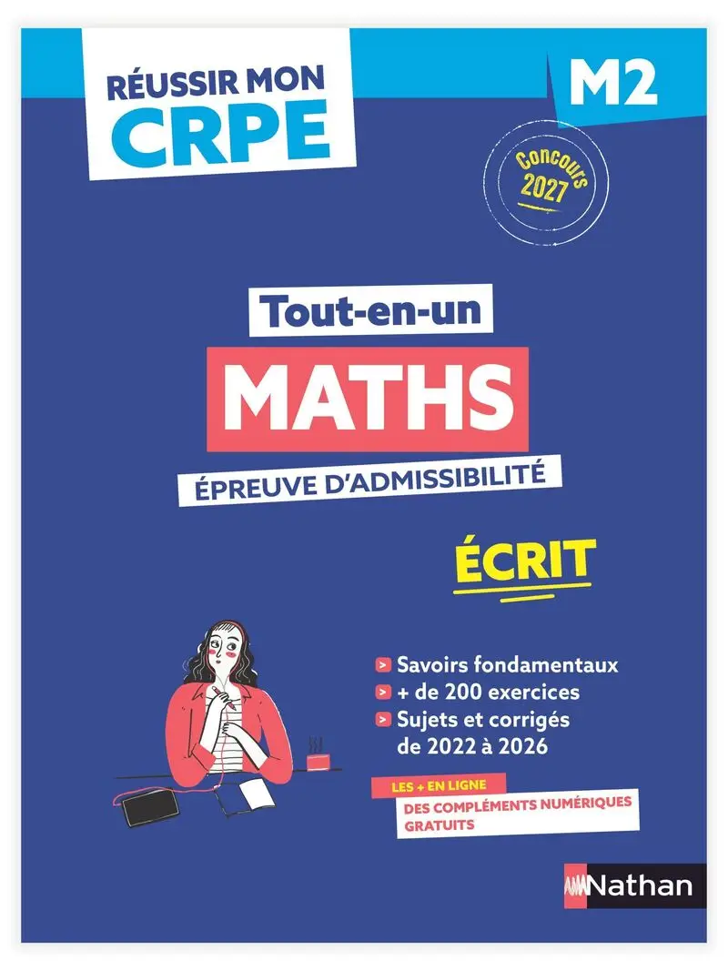 Réussir mon CRPE Maths 1e épreuve d'admissibilité M2 écrit 2027 - Livre de pédagogie - 9782095066994
