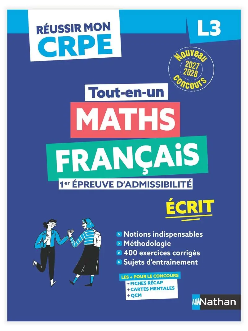 Réussir mon CRPE Maths Français 1e épreuve d'admissibilité L3 écrit 2027 - Livre de pédagogie - 9782095066970