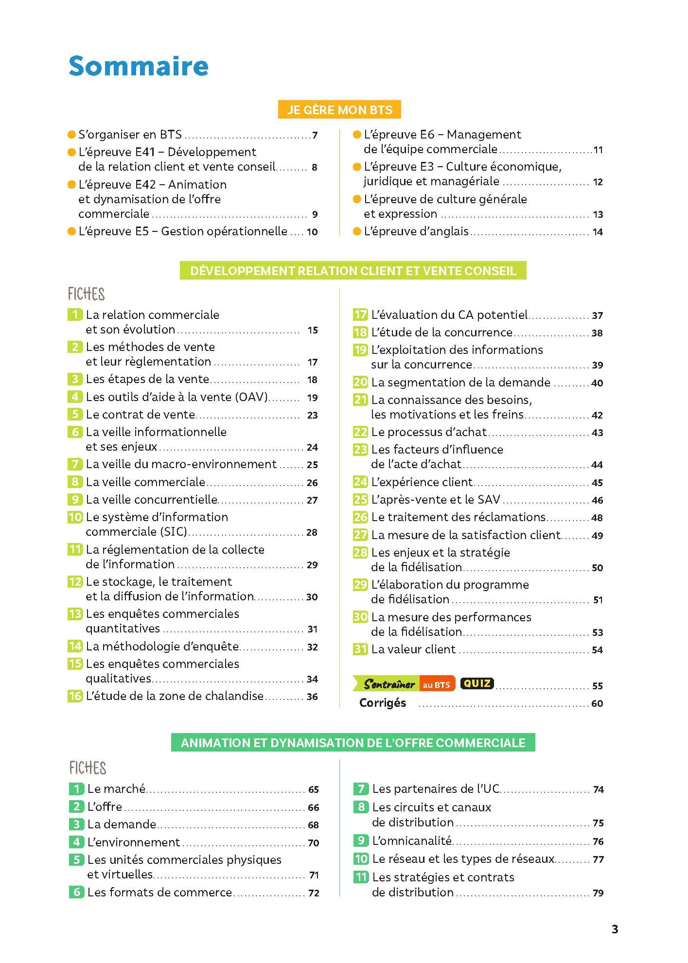 Toutes les matières - BTS MCO - Réflexe - Examen 2026 - Livre parascolaire - 9782095038830 - Sommaire 1