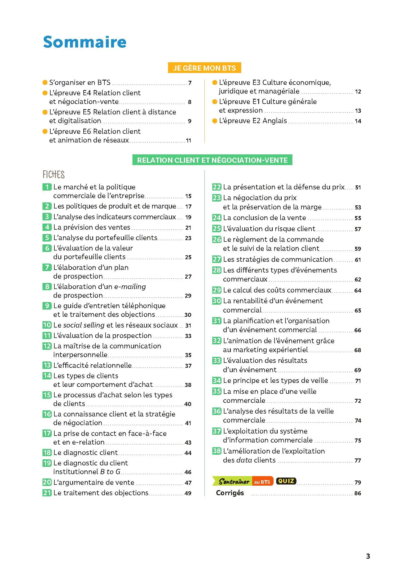 Toutes les matières - BTS NDRC - Réflexe - Examen 2026 - Livre parascolaire - 9782095038885 - Sommaire 1