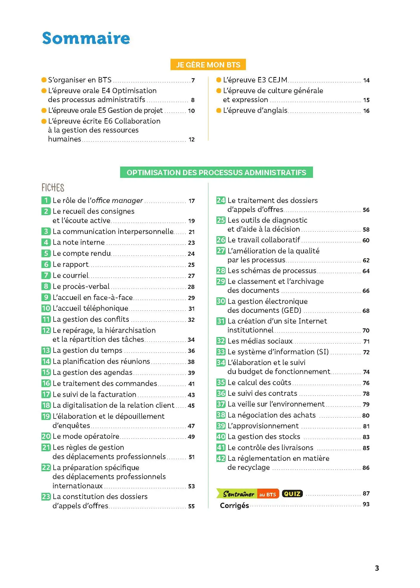 Toutes les matières - BTS SAM - Réflexe - Examen 2026 - Livre parascolaire - 9782095038892 - Sommaire 1