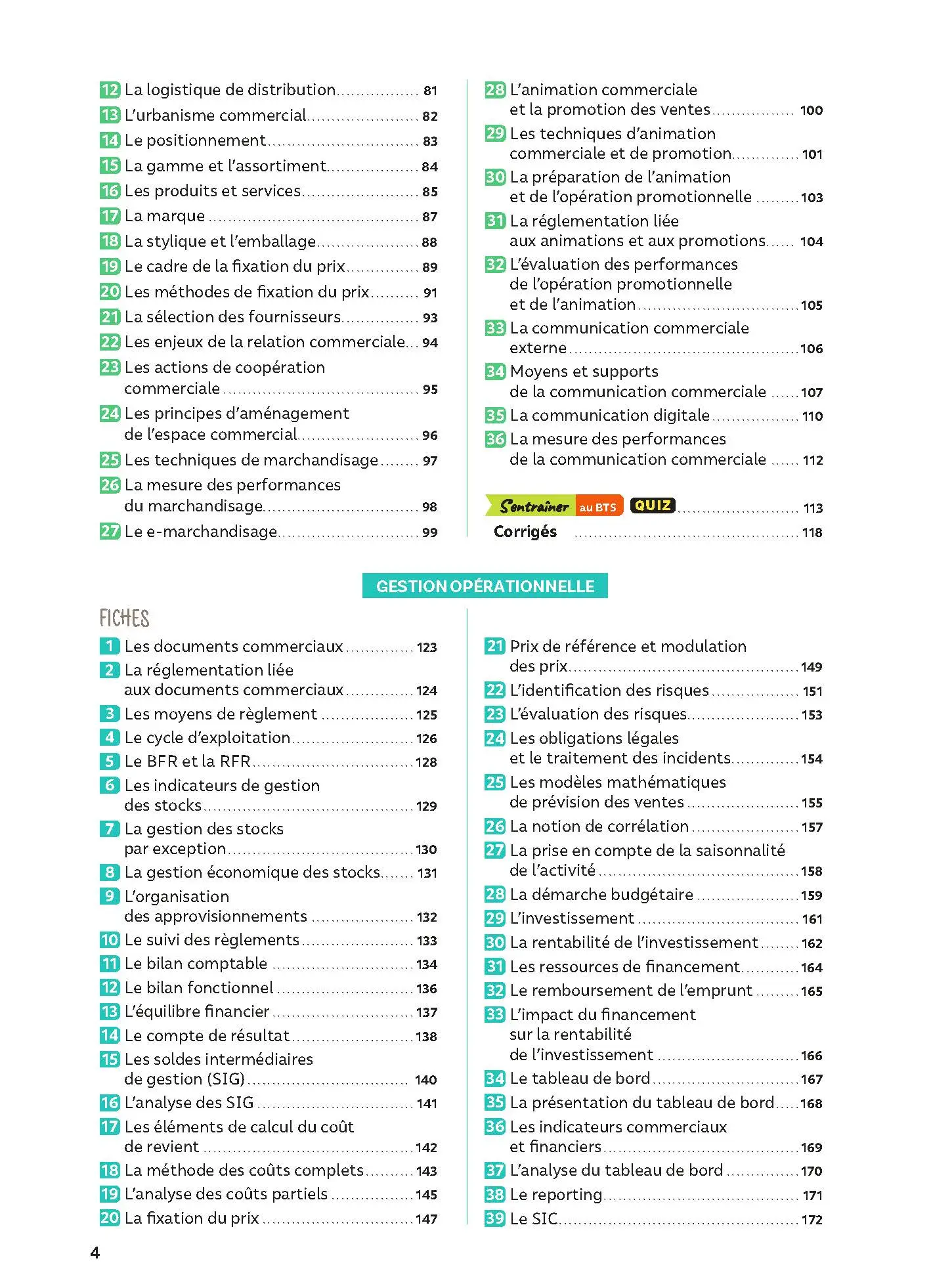 Toutes les matières - BTS MCO - Réflexe - Examen 2026 - Livre parascolaire - 9782095038830 - Sommaire 2