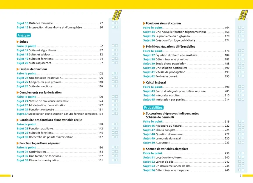 Annales ABC du BAC 2027 - Maths Spécialité Terminale Générale - 80 sujets corrigés, révisions, méthode, exercices et préparation à l'épreuve finale et au Grand Oral - Annales - 9782095065027 - sommaire 2