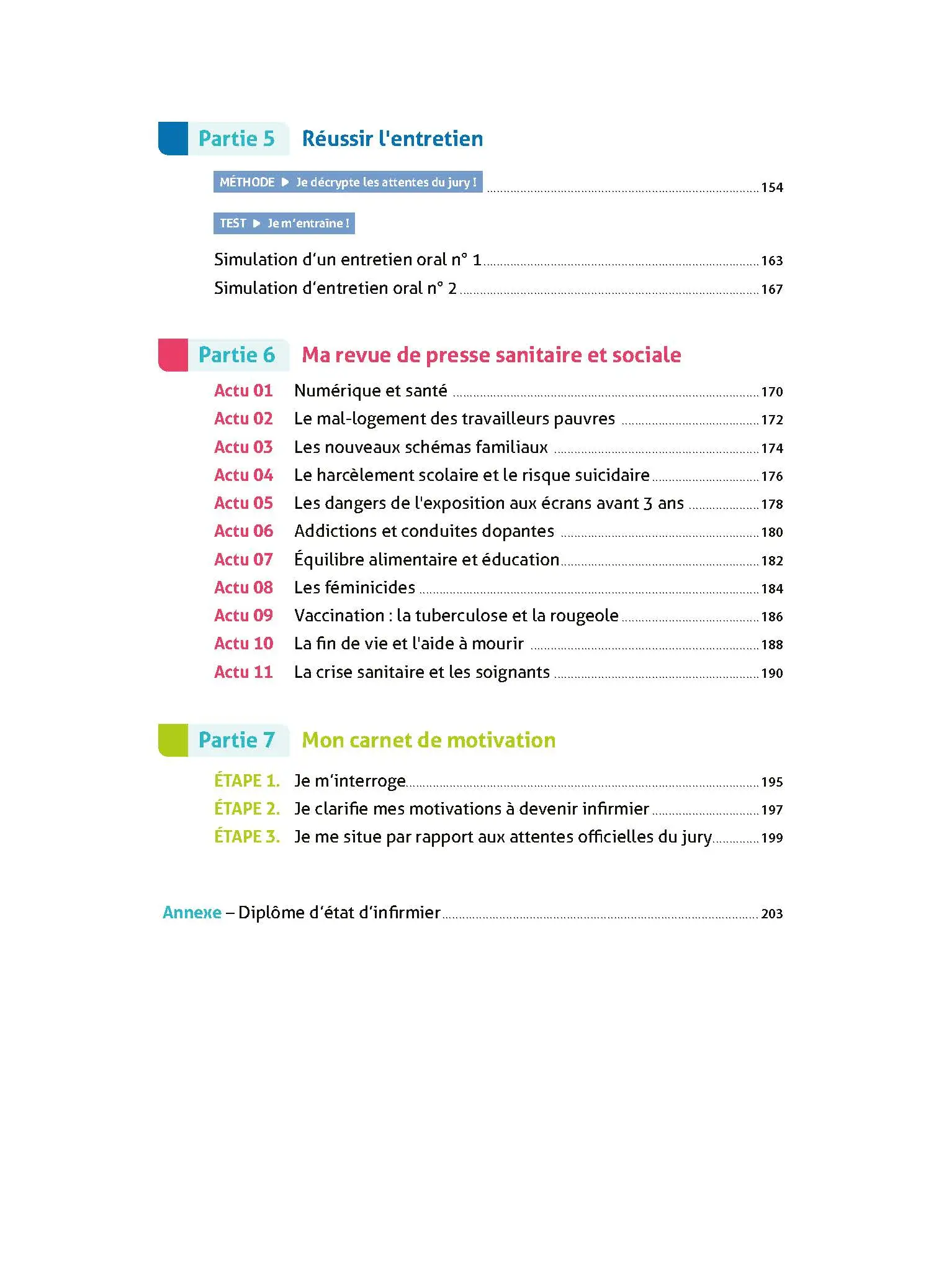 Réussir son entrée en IFSI pour AS/AP et formation professionnelle continue - Tout-en-un révision + entraînement 2026/ 2027 - Ouvrage de référence - 9782095017415 - Sommaire 3