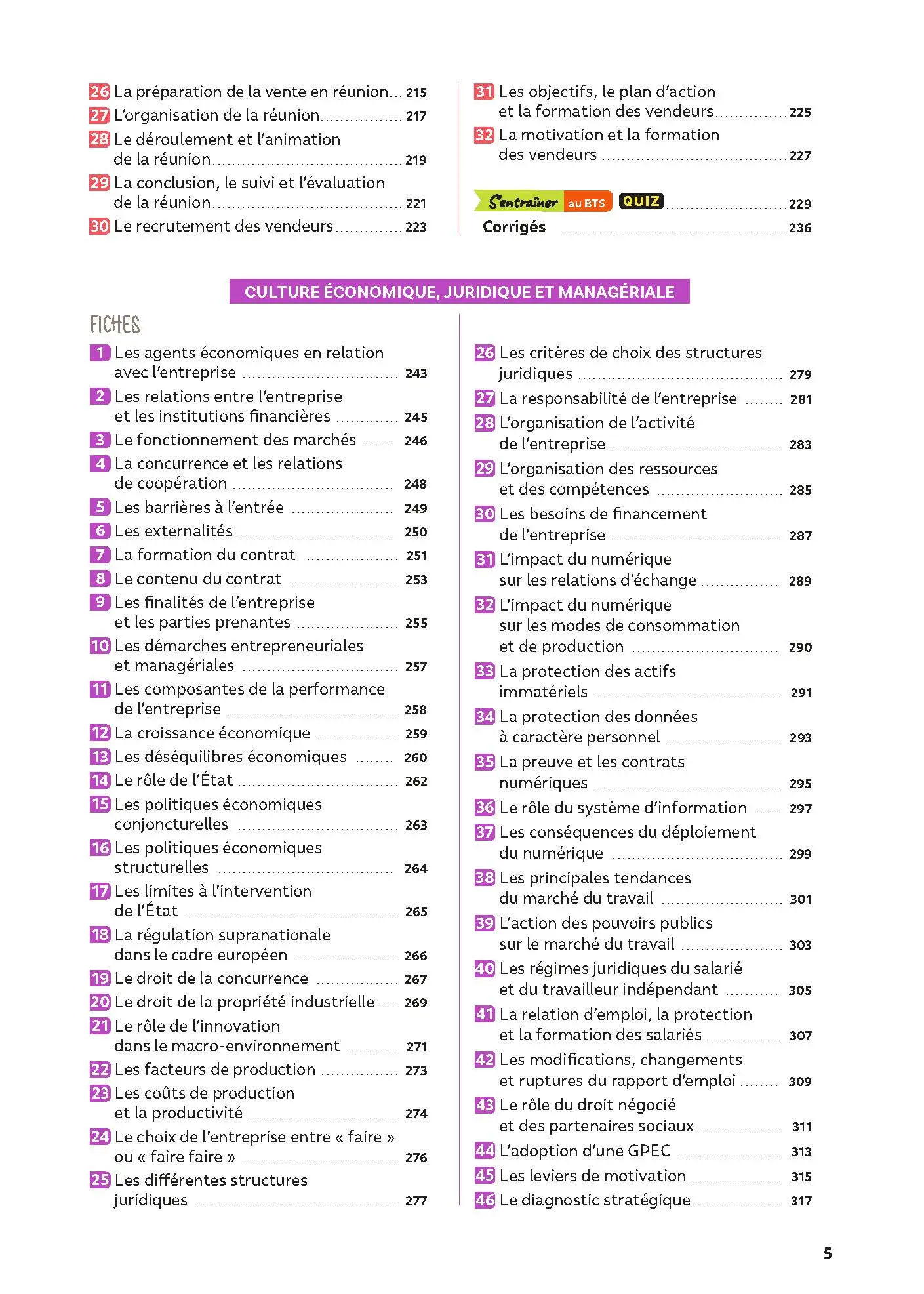 Toutes les matières - BTS NDRC - Réflexe - Examen 2026 - Livre parascolaire - 9782095038885 - Sommaire 3