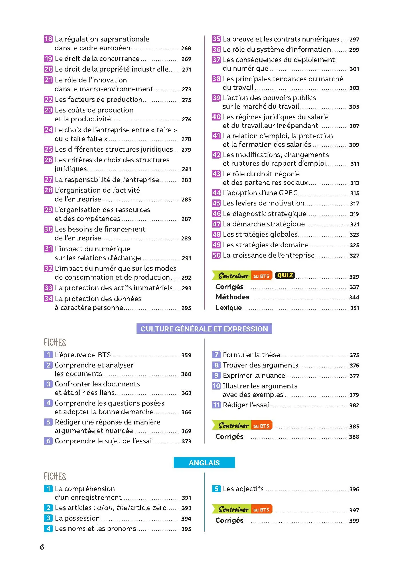 Toutes les matières - BTS MCO - Réflexe - Examen 2026 - Livre parascolaire - 9782095038830 - Sommaire 4