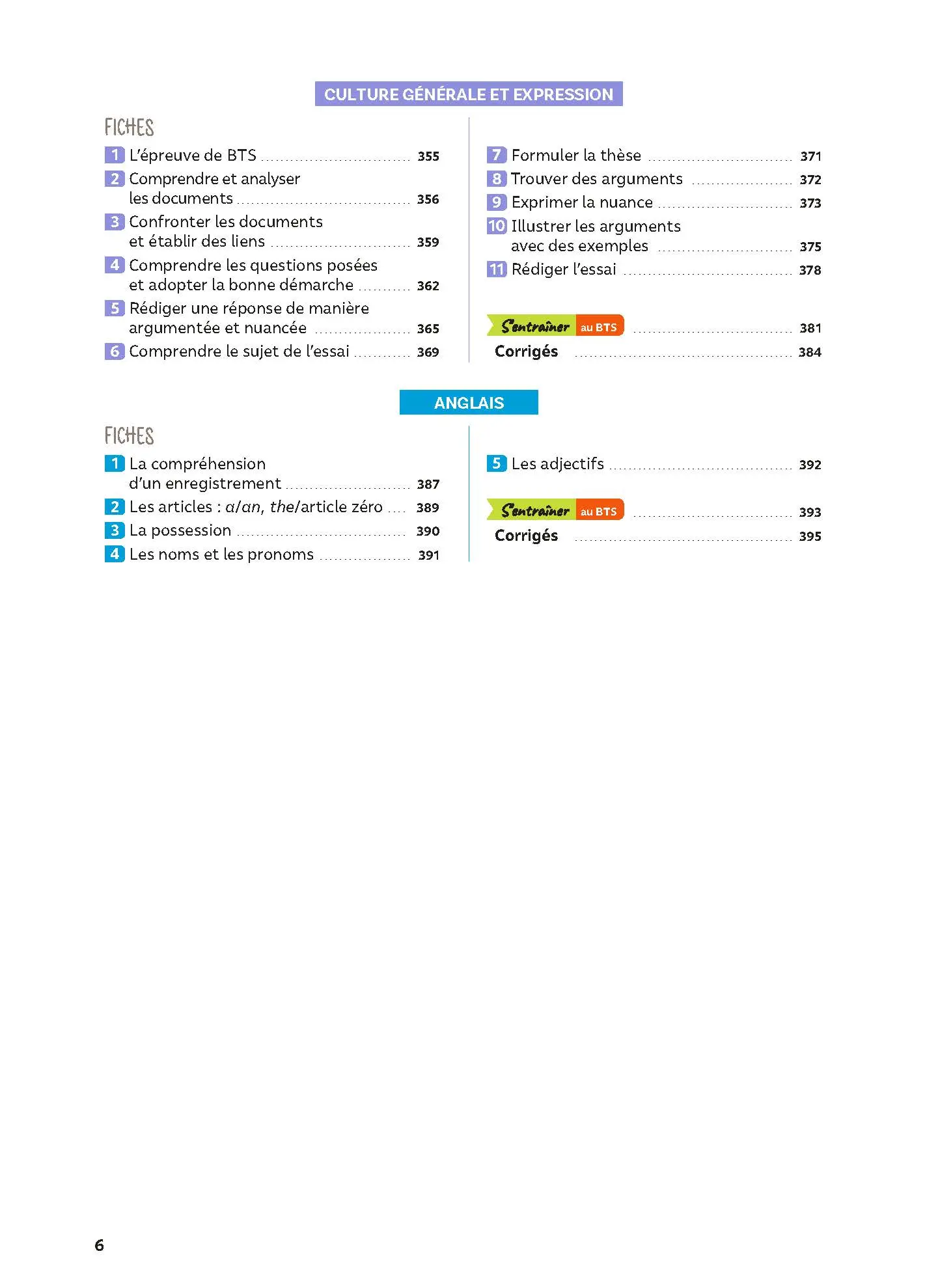 Toutes les matières - BTS GPME - Réflexe - Examen 2026 - Livre parascolaire - 9782095038878 - Sommaire 4