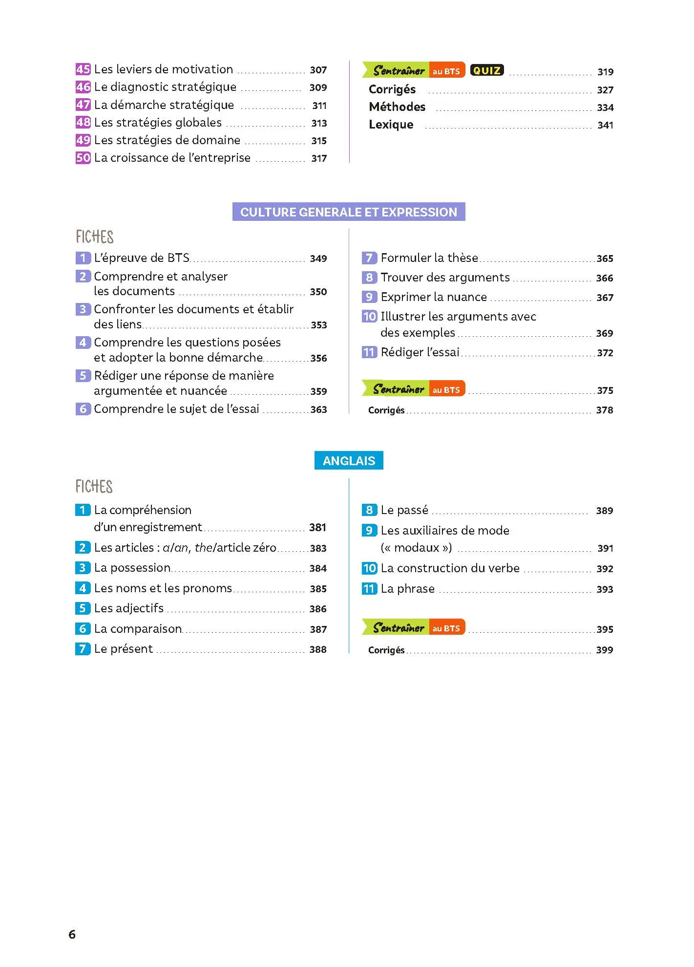 Toutes les matières - BTS SAM - Réflexe - Examen 2026 - Livre parascolaire - 9782095038892 - Sommaire 4