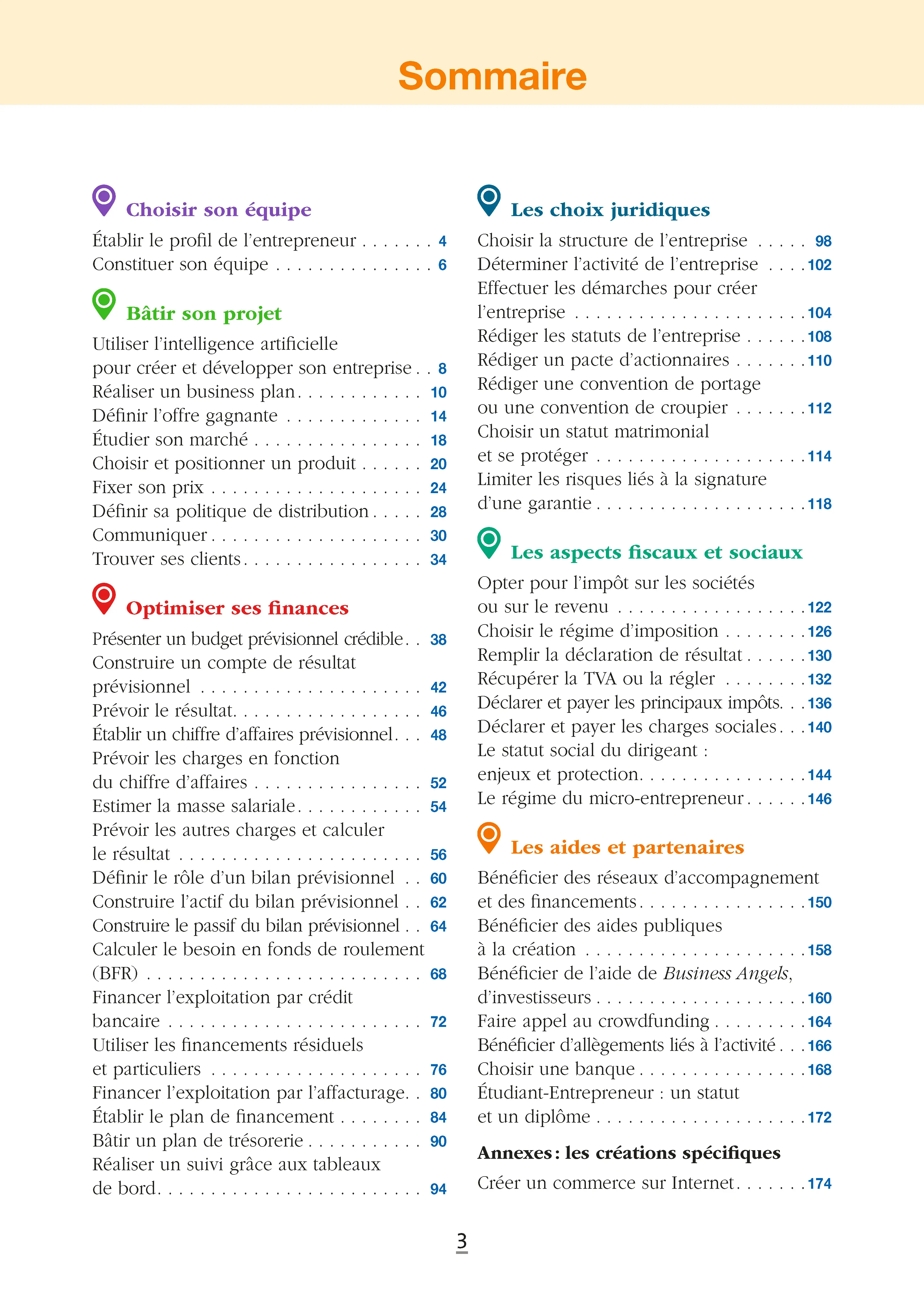 Créer son entreprise - Repères pratiques : Business plan, financement, statut juridique et lancement d'activité - Livre - 9782095072094 - sommaire