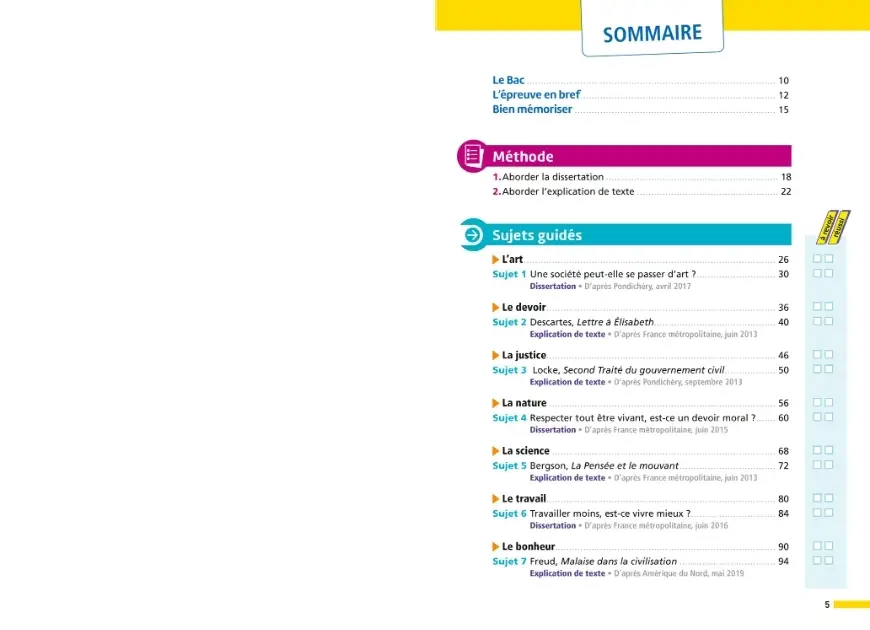 Annales ABC du BAC 2027 - Philosophie Terminale - 48 sujets corrigés, fiches de révision et méthode pour réussir l'épreuve finale - Annales - 9782095065041 - sommaire1