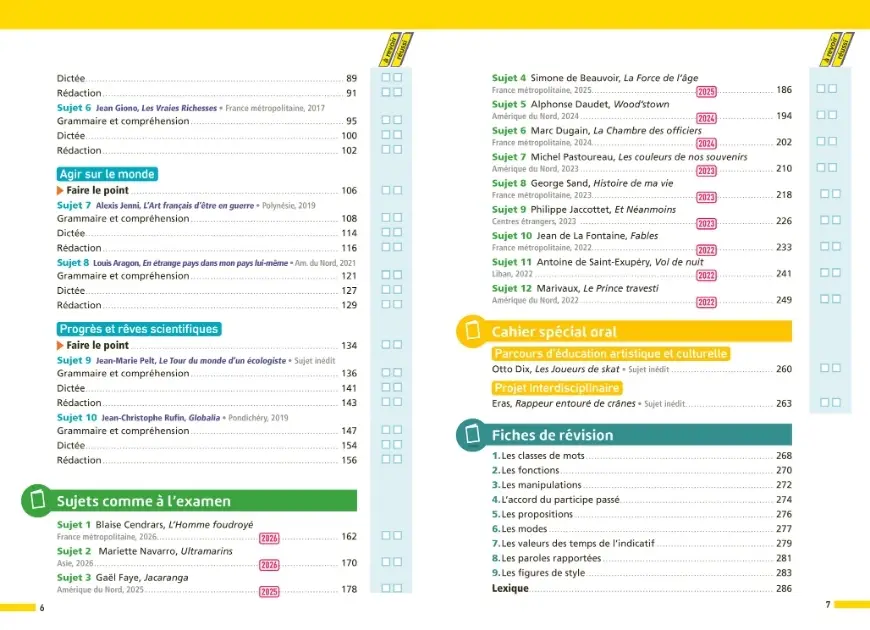 Annales ABC du Brevet 2027 - Français 3e - 24 sujets expliqués, fiches de grammaire, dictées audio, oral et sujets corrigés - Annales - 9782095064990 - sommaire2
