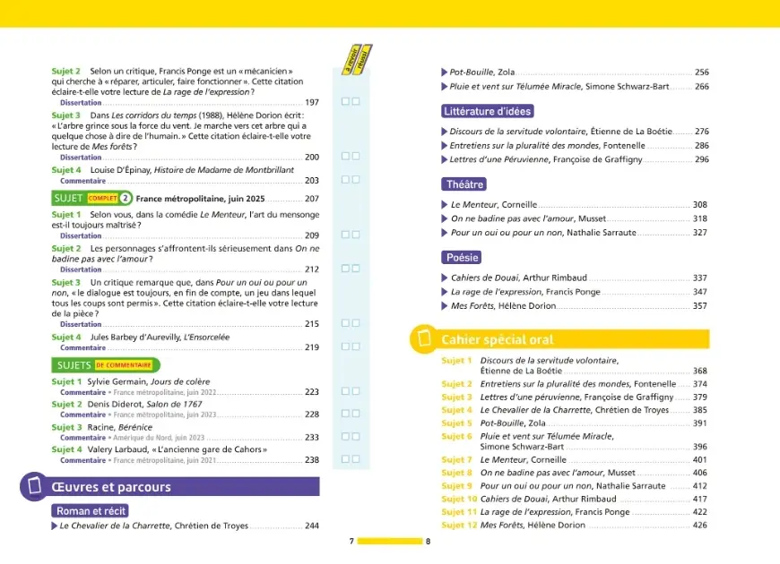 Annales ABC du BAC 2027 - Français Première Générale - 43 sujets corrigés, oeuvres et parcours 2026-2027, 12 sujets d'oral et préparation complète à l'épreuve anticipée - Annales - 9782095065010 - sommaire2