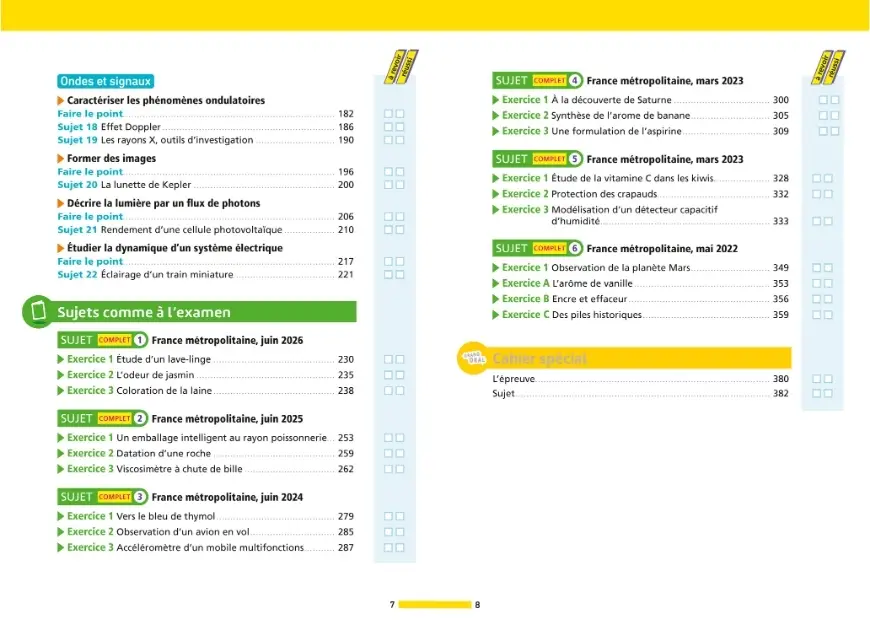 Annales ABC du BAC 2027 - Physique-Chimie Spécialité Terminale Générale - 42 sujets corrigés, méthode, révisions, exercices et préparation à l'épreuve finale et au Grand Oral  - Annales - 9782095065034 - sommaire2