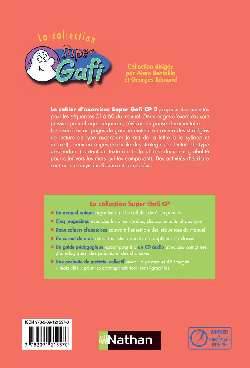 Super Gafi CP - Cahier d'activités - 9782091215570 - Couverture verso