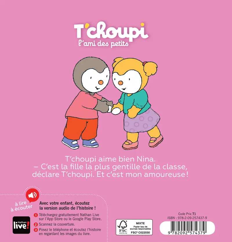 T'choupi a une amoureuse - Dès 2 ans - Album(s) - 9782092574379 - Couverture verso