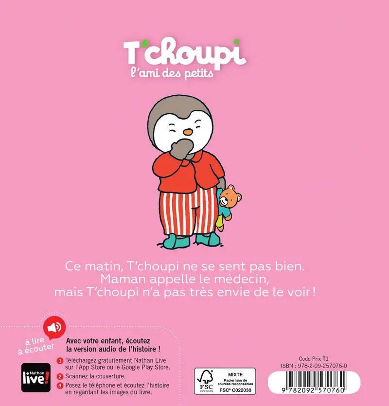 T'choupi est malade - Album(s) - 9782092570760 - Couverture verso