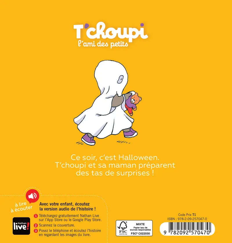 T'choupi fête Halloween - Dès 2 ans - Album(s) - 9782092570470 - Couverture verso