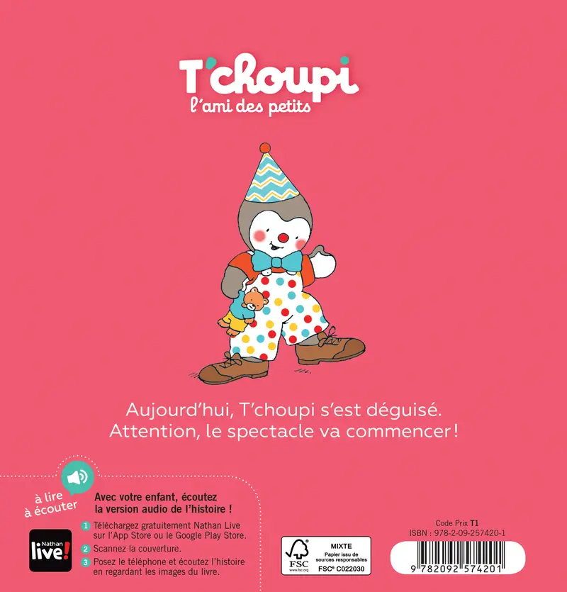 T'choupi se déguise - Dès 2 ans - Album(s) - 9782092574201 - Couverture verso