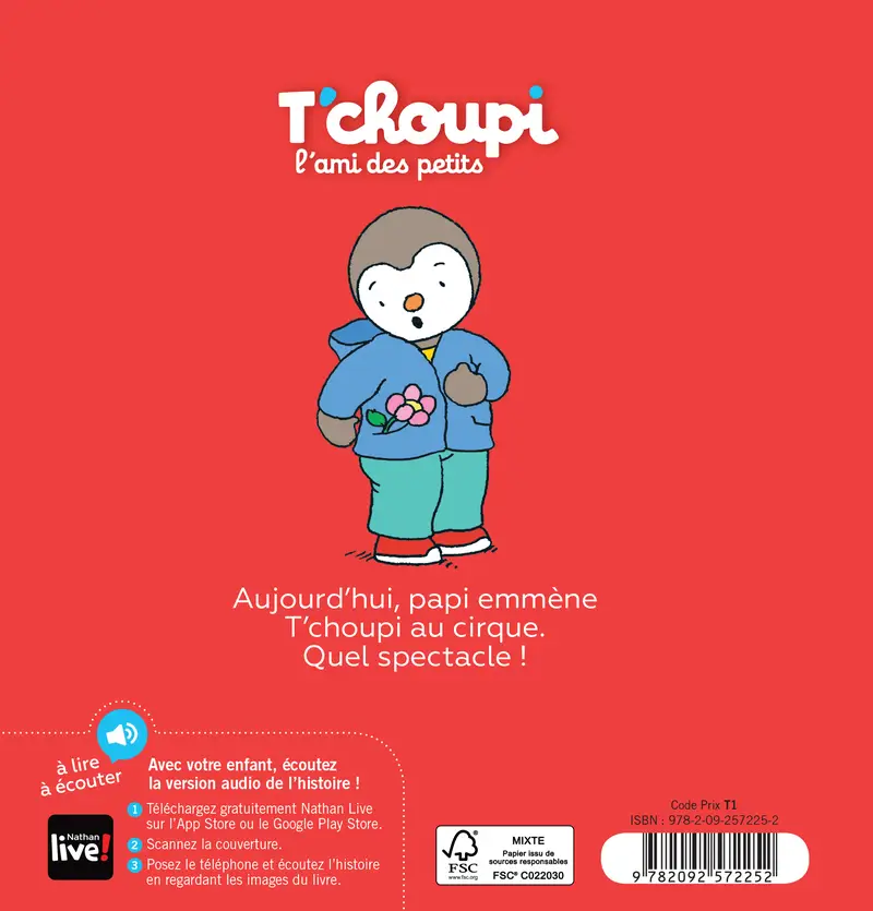 T'choupi va au cirque - Dès 2 ans - Album(s) - 9782092572252 - Couverture verso