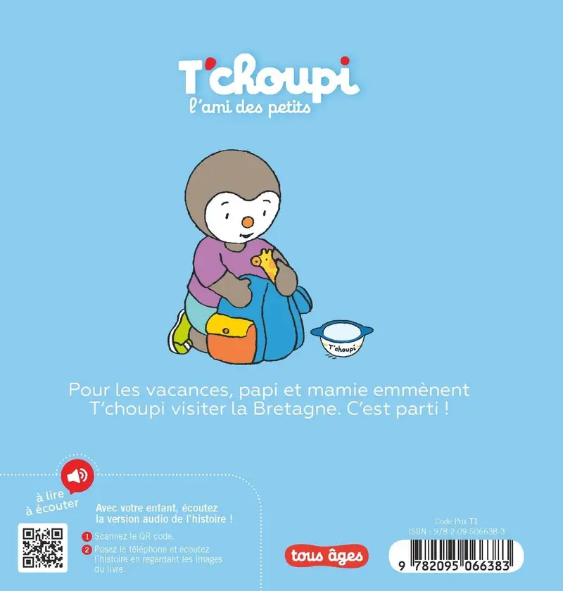T'choupi visite la Bretagne - Dès 2 ans  - Album(s) - 9782095066383 - Couverture verso