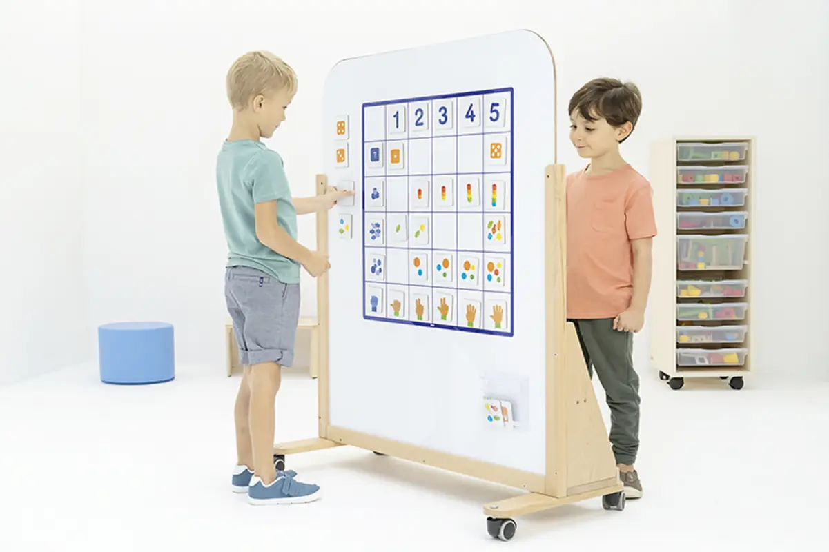 Tableau blanc mobile magnétique double face - Équipement - 3133099145622 - 