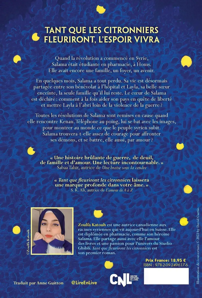 Tant que fleuriront les citronniers - Roman poignant sur la révolution syrienne - Édition collector cartonnée - Roman - 9782095041335 - Couverture verso