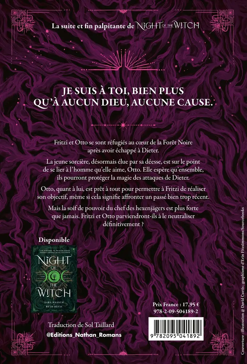 The Fate of Magic - Tome 2 de Night of the Witch - Fantasy YA avec sorcières et magie - Roman - 9782095041892 - Couverture verso