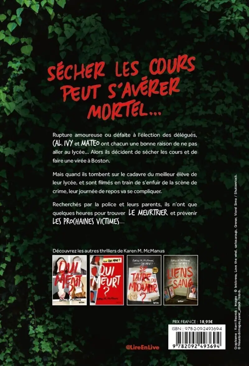 Virée mortelle - Thriller ado - Roman - 9782092493694 - Couverture verso
