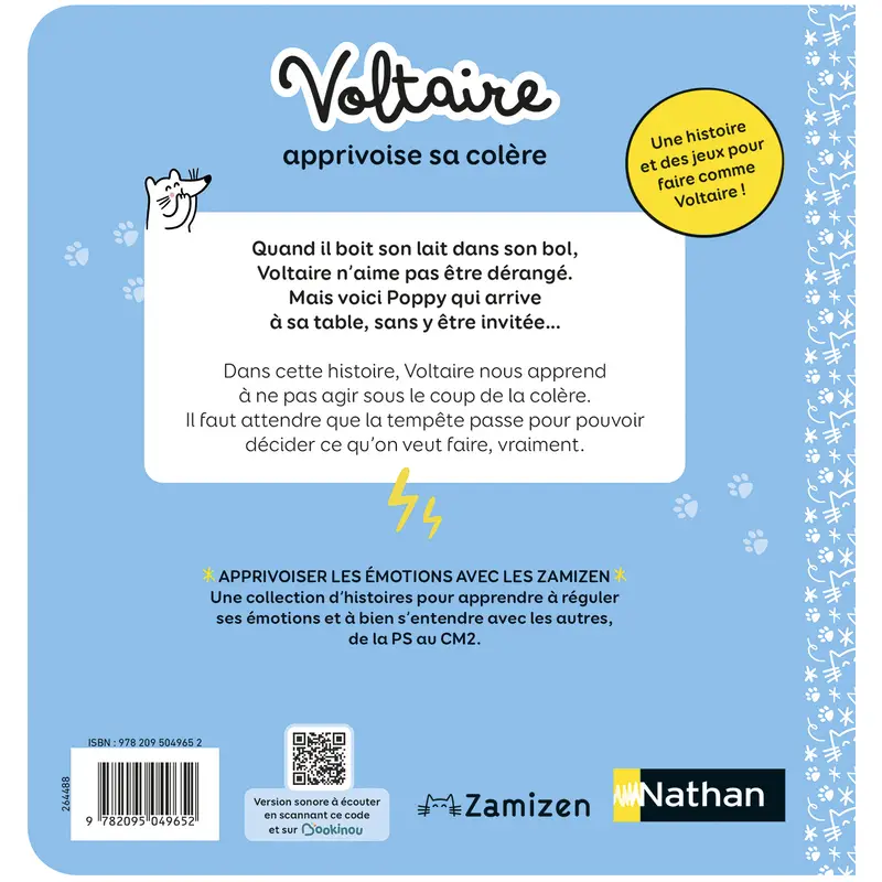 Voltaire apprivoise sa colère - Album - Albums - 9782095049652 - Couverture verso